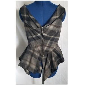 Anthropologie Plaid Wool Top
